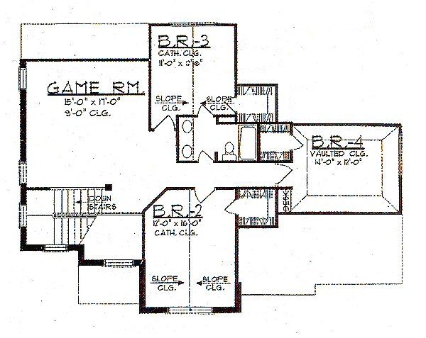 European Floor Plan - Upper Floor Plan #62-145