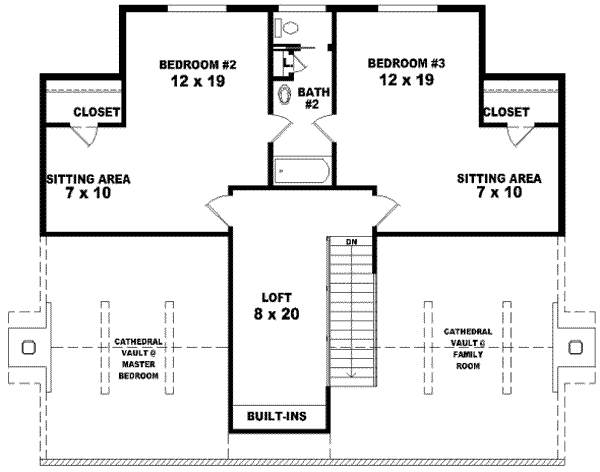 Country Floor Plan - Upper Floor Plan #81-732