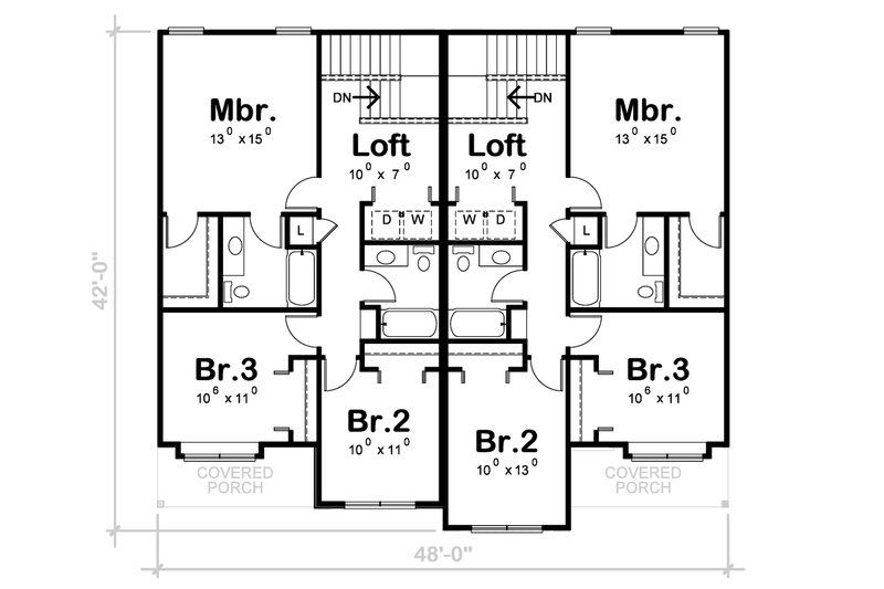 House Plan Design - Floor Plan - Upper Floor for Modern House Plan #20-2555 - 3 bed, 2.5 bath