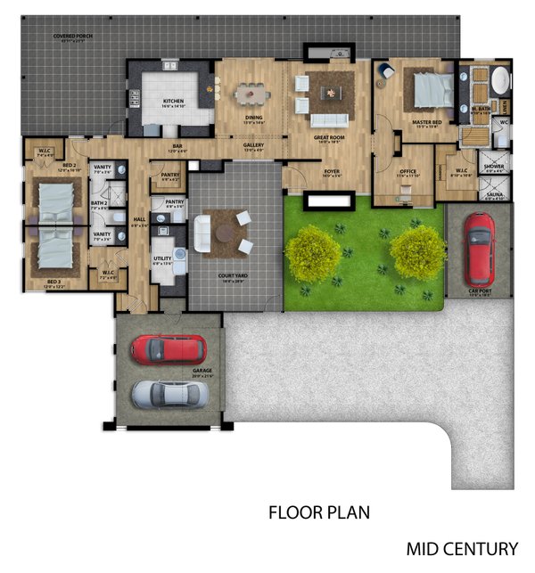 House Blueprint - Modern Floor Plan - Main Floor Plan #1110-24