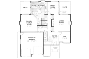 Floor Plan - Main Floor for Traditional House Plan #18-9257 - 3 bed, 2.5 bath