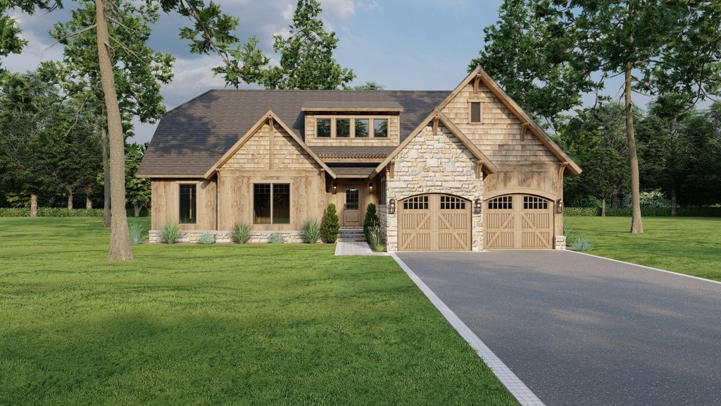 Exterior - Front Elevation 2 for European House Plan #17-2256 - 4 bed, 2 bath