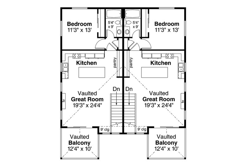House Blueprint - Floor Plan - Upper Floor 1 for Traditional House Plan #124-1297 - 10 bed, 10 bath