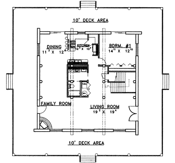 House Plan Design - Log Floor Plan - Main Floor Plan #117-477