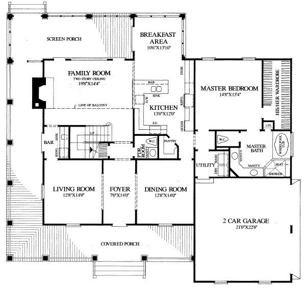 House Plan Design - Country Floor Plan - Main Floor Plan #137-216