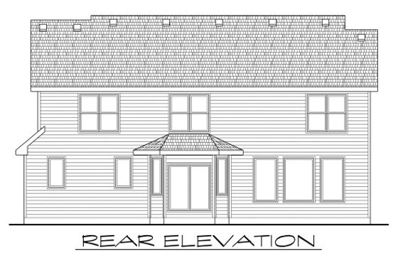Exterior - Rear Elevation for Craftsman House Plan #20-2114 - 4 bed, 2.5 bath