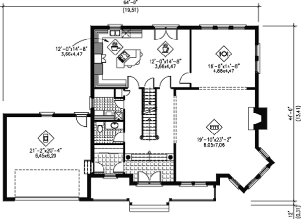 European Floor Plan - Main Floor Plan #25-4173