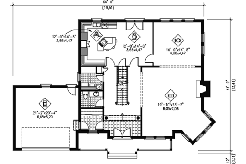Dream House Plan - Floor Plan - Main Floor for European House Plan #25-4173 - 5 bed, 2.5 bath