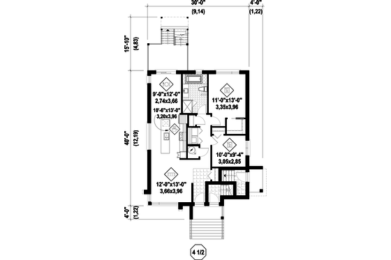 Floor Plan - Main Floor for Contemporary House Plan #25-4555 - 6 bed, 3 bath