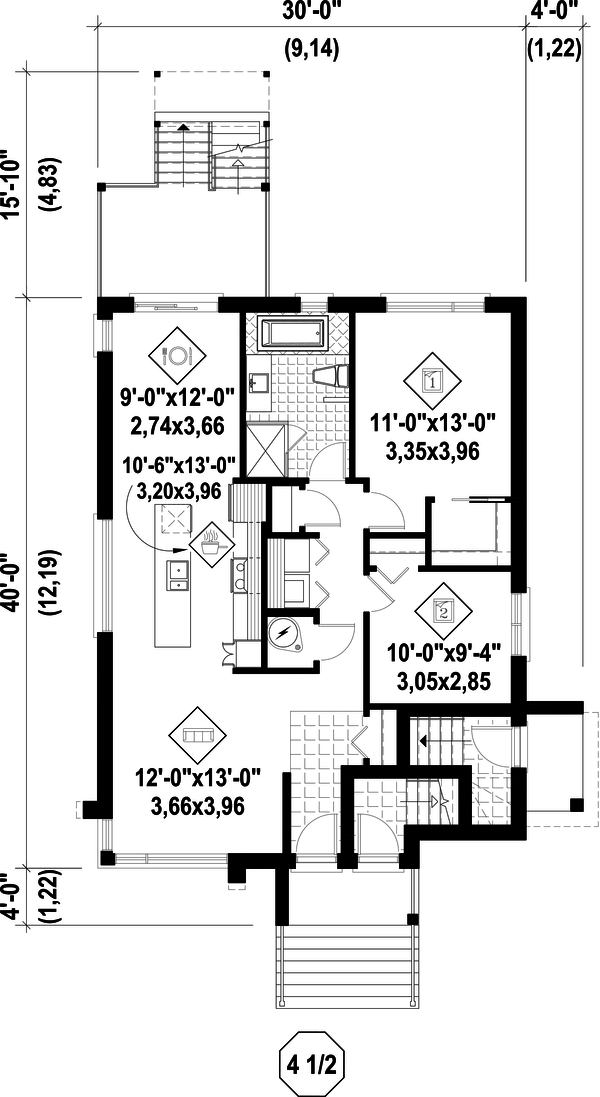 Contemporary Floor Plan - Main Floor Plan #25-4555
