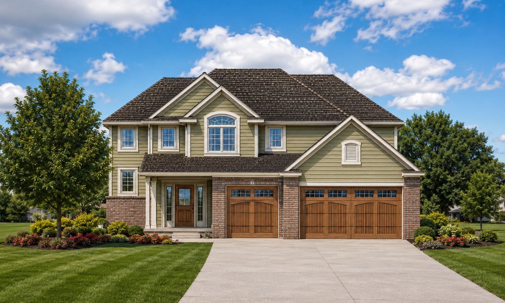 Exterior - Front Elevation 2 for Traditional House Plan #20-2112 - 4 bed, 2.5 bath