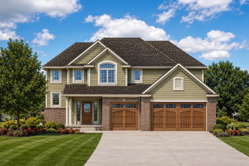 Exterior - Front Elevation 2 for Traditional House Plan #20-2112 - 4 bed, 2.5 bath