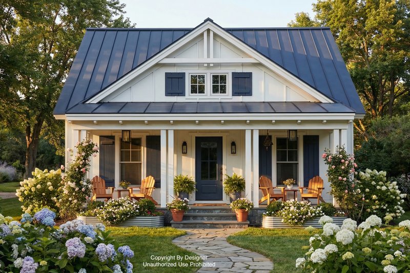 Dream House Plan - Exterior - Front Elevation 2 for Bungalow House Plan #51-1432 - 1 bed, 1 bath