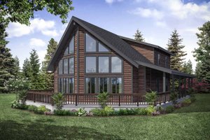 Cottage Exterior - Rear Elevation Plan #124-1130