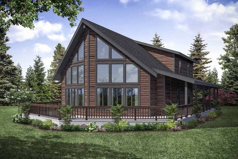 House Blueprint - Cottage Exterior - Rear Elevation Plan #124-1130