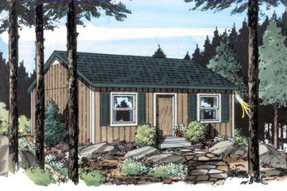Exterior - Front Elevation for Cottage House Plan #312-358 - 2 bed, 1 bath