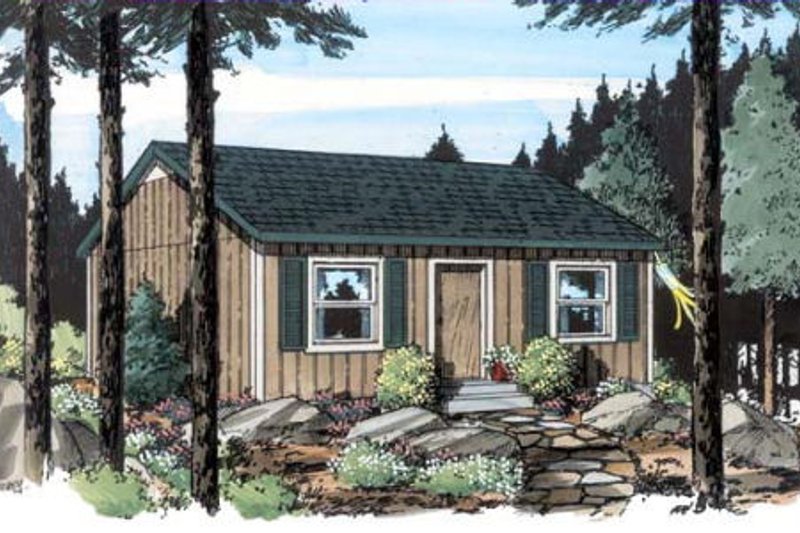 Cottage Style House Plan - 2 Beds 1 Baths 592 Sq/Ft Plan #312-358