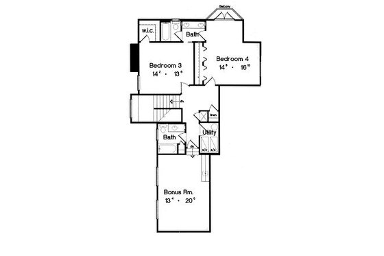 Floor Plan - Upper Floor for Craftsman House Plan #417-396 - 4 bed, 4.5 bath
