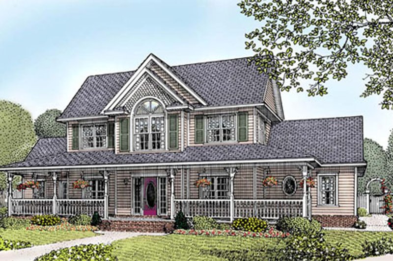 Architectural House Design - Country Exterior - Front Elevation Plan #11-121