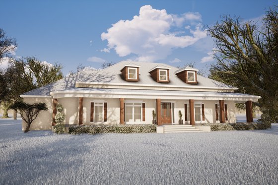 Exterior - Front Elevation 3 for Southern House Plan #923-84 - 3 bed, 3.5 bath