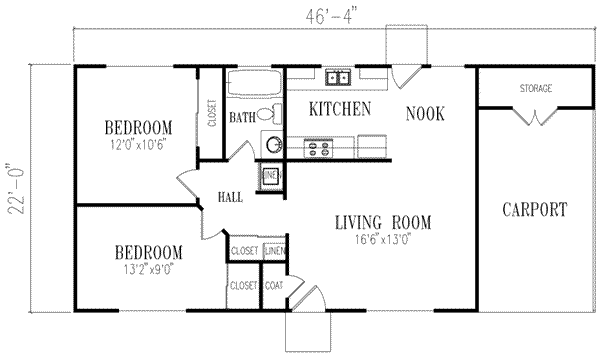 House Blueprint - Ranch Floor Plan - Main Floor Plan #1-116