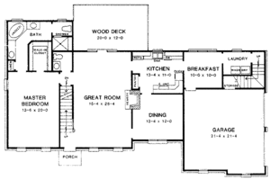 Floor Plan - Main Floor for Country House Plan #10-212 - 3 bed, 2.5 bath