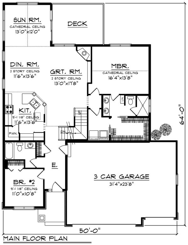 Home Plan - Traditional Floor Plan - Main Floor Plan #70-1246