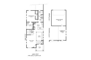Floor Plan - Main Floor for Cabin House Plan #932-19 - 3 bed, 2 bath