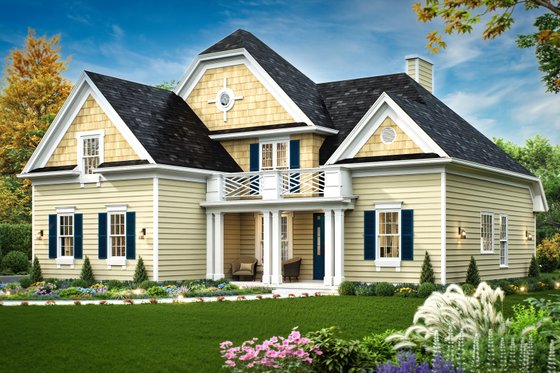 Exterior - Front Elevation 3 for Colonial House Plan #119-258 - 3 bed, 2.5 bath