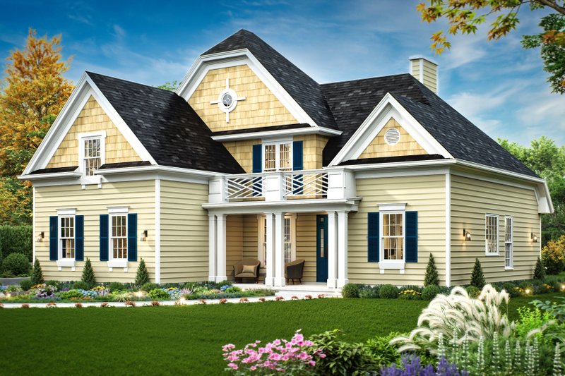 Home Plan - Exterior - Front Elevation 3 for Colonial House Plan #119-258 - 3 bed, 2.5 bath