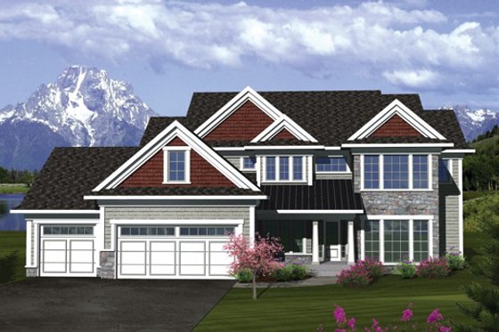 Exterior - Front Elevation for Traditional House Plan #70-1088 - 5 bed, 3.5 bath