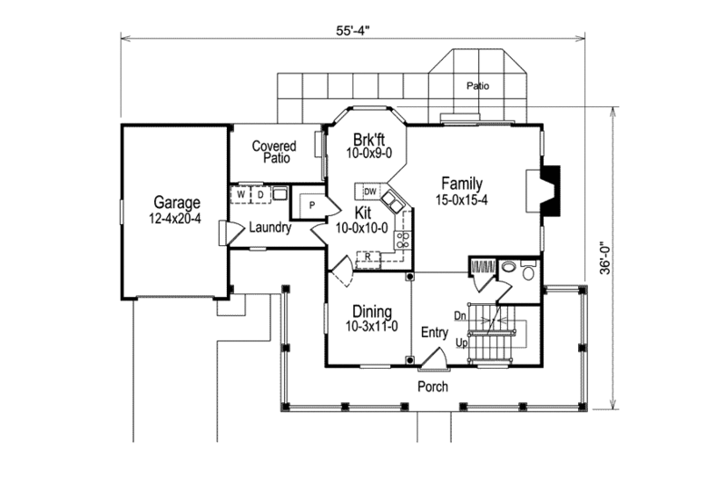 Dream House Plan - Floor Plan - Main Floor for Traditional House Plan #57-154 - 3 bed, 2.5 bath