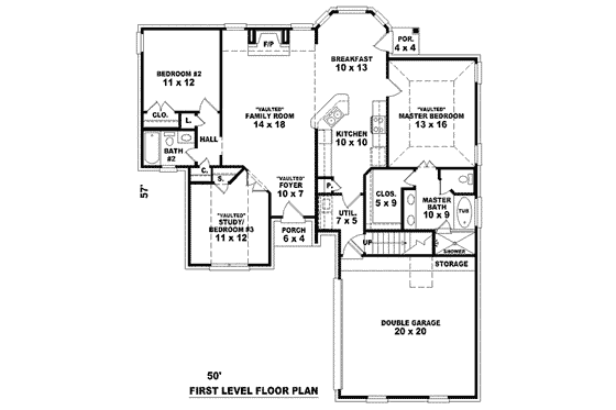 Floor Plan - Main Floor for European House Plan #81-1414 - 2 bed, 2 bath