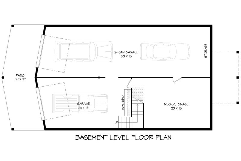Home Plan - Floor Plan - Lower Floor for Southern House Plan #932-813 - 3 bed, 2 bath