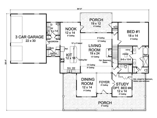 Home Plan - Farmhouse Floor Plan - Main Floor Plan #513-2172