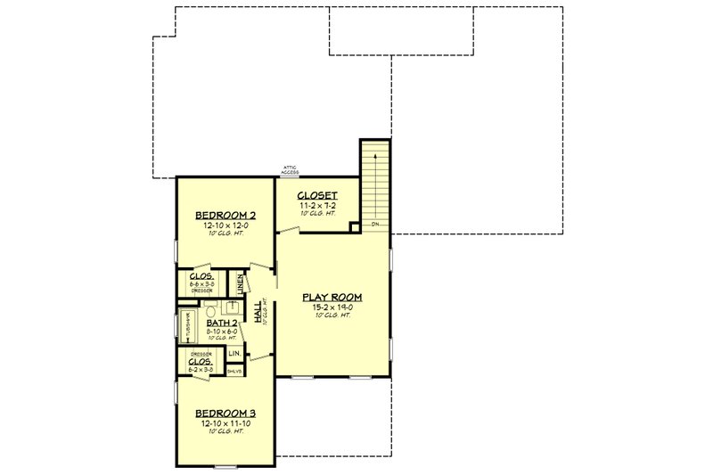 Architectural House Design - Floor Plan - Upper Floor for Farmhouse House Plan #430-275 - 3 bed, 2.5 bath