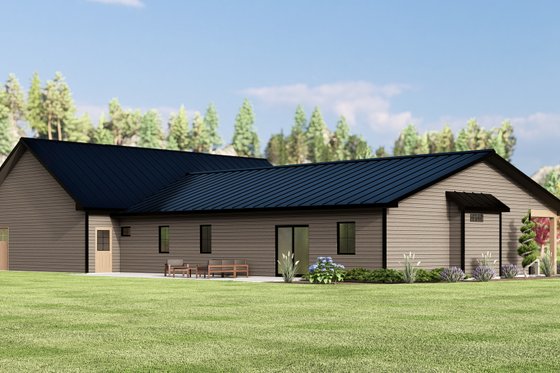 Exterior - Rear Elevation for Barndominium House Plan #1064-334 - 3 bed, 2 bath
