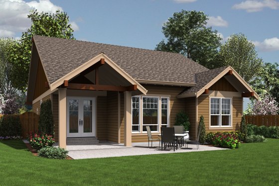 Exterior - Rear Elevation for Craftsman House Plan #48-598 - 3 bed, 2 bath