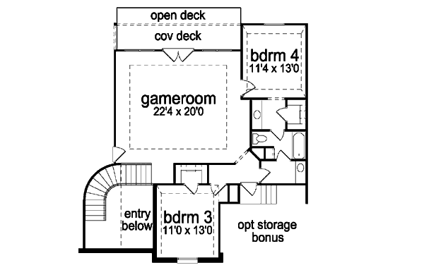 Home Plan - European Floor Plan - Upper Floor Plan #84-412