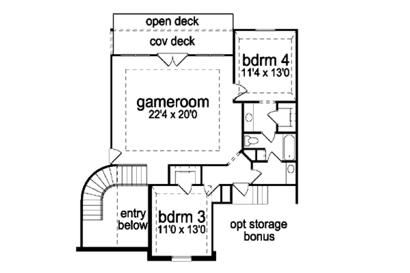 Home Plan - Floor Plan - Upper Floor for European House Plan #84-412 - 4 bed, 3 bath