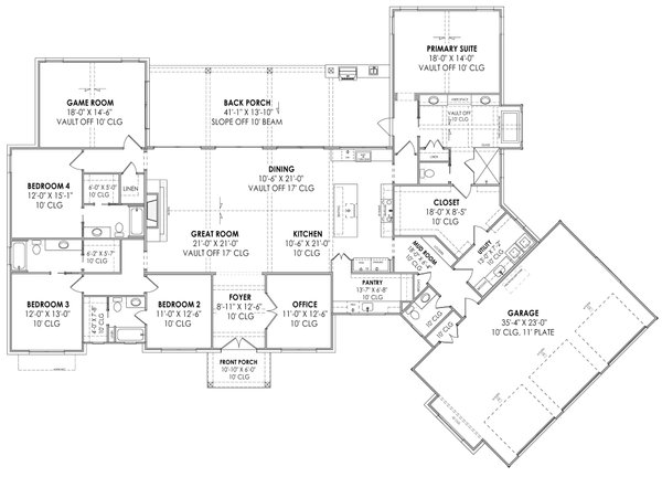 Farmhouse Floor Plan - Main Floor Plan #1096-40