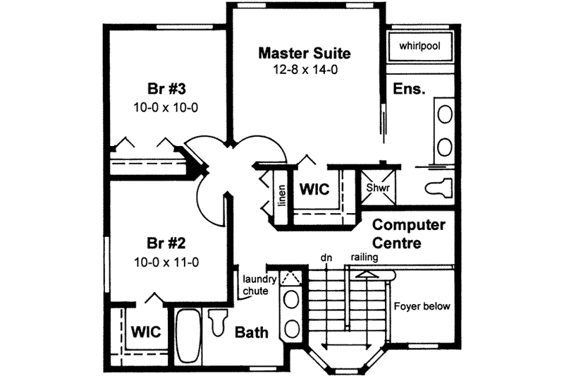 Home Plan - Floor Plan - Upper Floor for European House Plan #126-120 - 4 bed, 2.5 bath