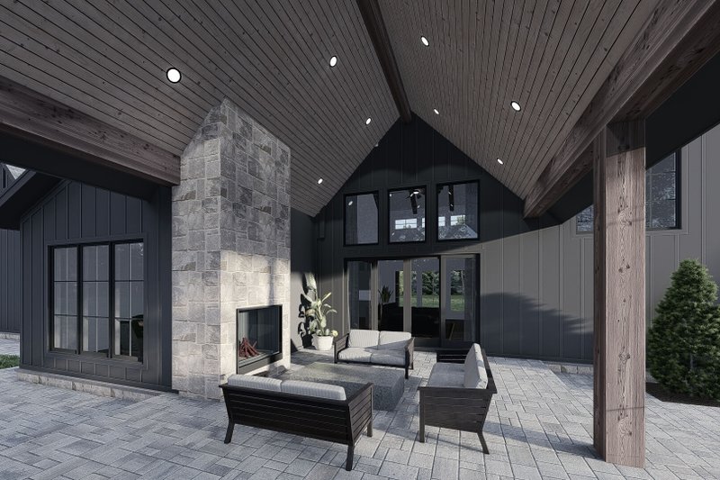 Home Plan - Exterior - Rear Elevation 1 for Contemporary House Plan #923-400 - 4 bed, 3.5 bath