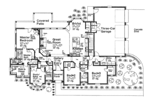 Floor Plan - Main Floor for European House Plan #310-696 - 3 bed, 3 bath