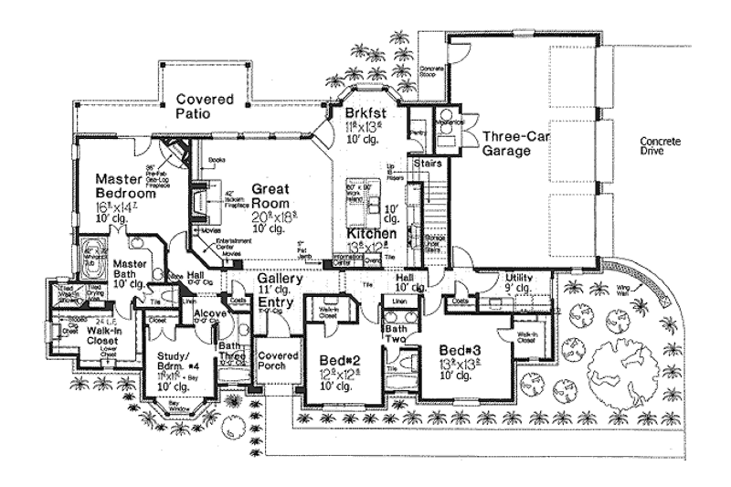 Dream House Plan - Floor Plan - Main Floor for European House Plan #310-696 - 3 bed, 3 bath
