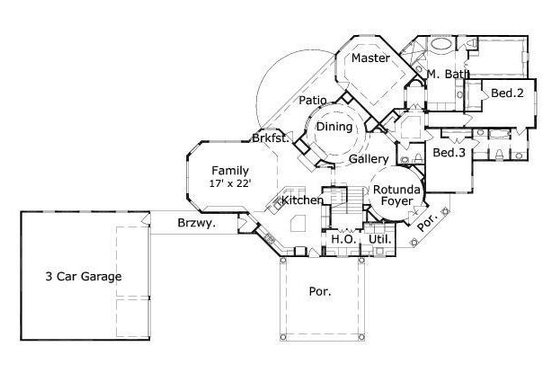 Floor Plan - Main Floor House Plan #411-550 - 3 bed, 2.5 bath