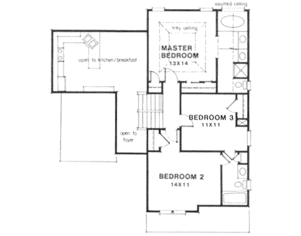 House Design - Traditional Floor Plan - Upper Floor Plan #129-143
