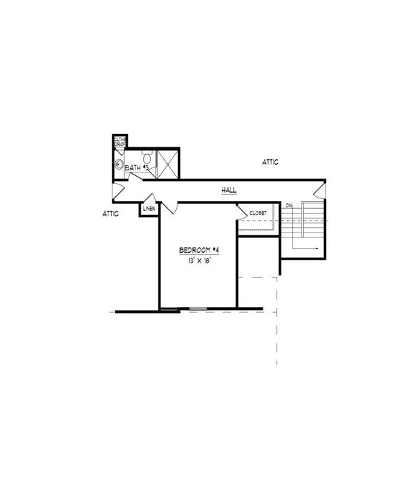 Traditional Floor Plan - Upper Floor Plan #424-422