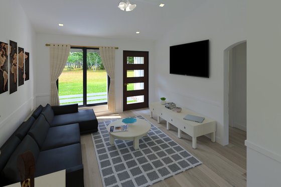 Interior - Family Room for Farmhouse House Plan #1111-17 - 1 bed, 1 bath