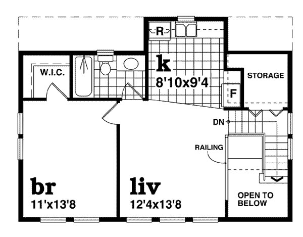 House Blueprint - Bungalow Floor Plan - Upper Floor Plan #47-515